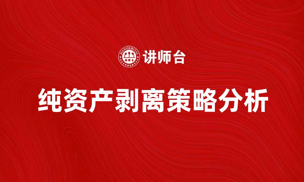 文章纯资产剥离对企业发展的影响与策略分析的缩略图