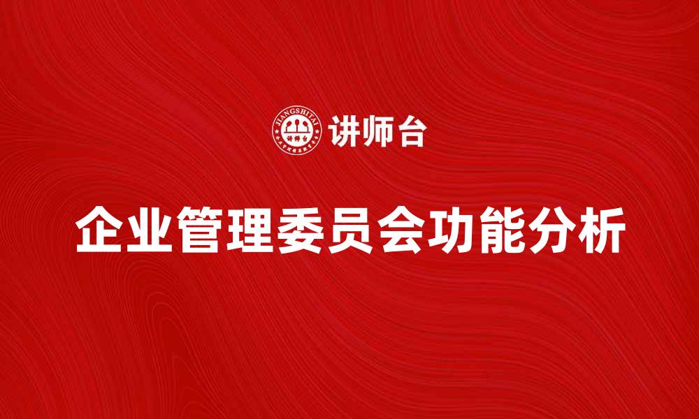企业管理委员会功能分析