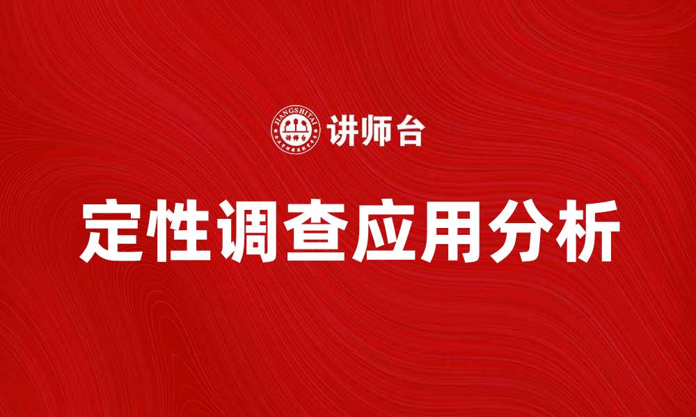 定性调查应用分析