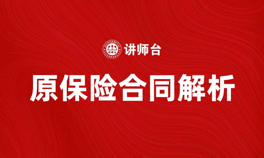 文章原保险合同解析：保障您的权益与责任的缩略图