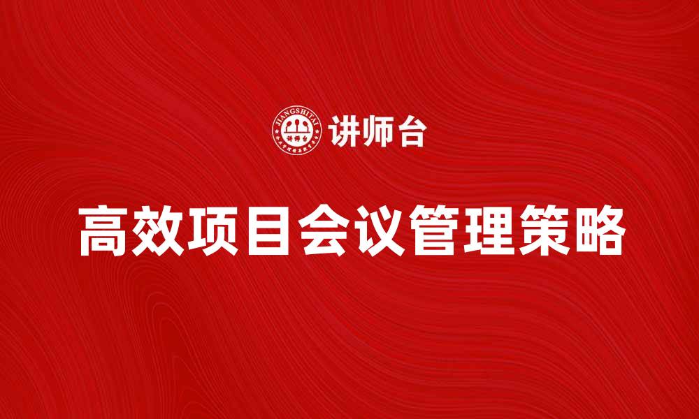 文章高效项目会议管理的关键策略与技巧的缩略图
