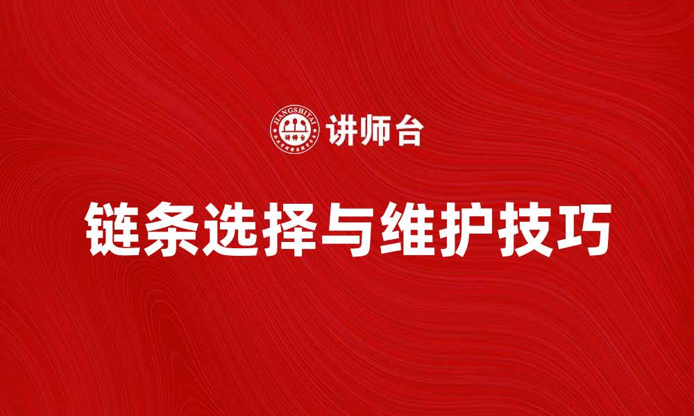文章链条的选择与维护技巧，提升使用寿命的缩略图