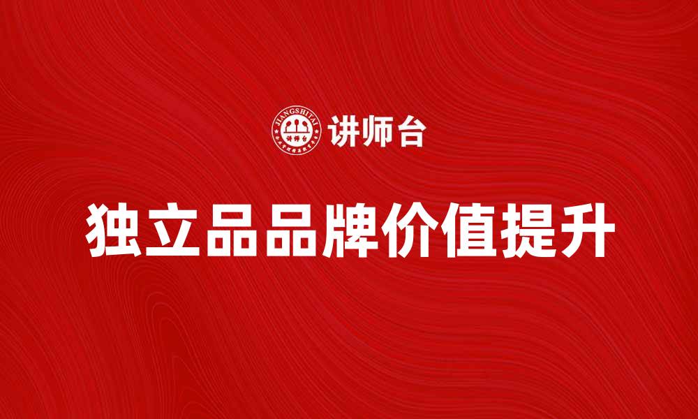 文章独立品如何提升品牌价值与市场竞争力的缩略图