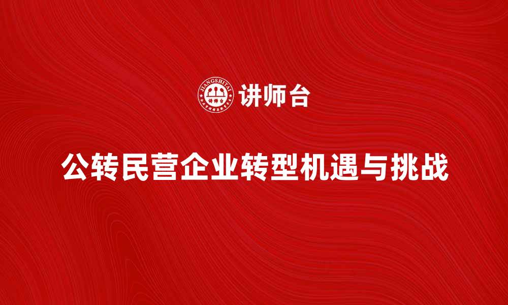公转民营企业转型机遇与挑战
