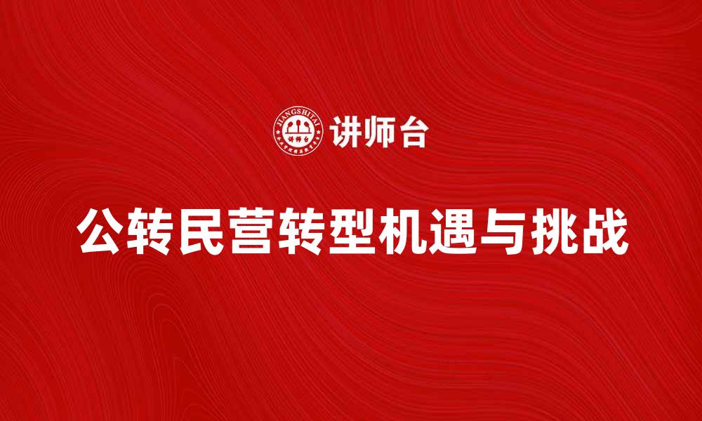 文章公转民营：探索企业转型的新机遇与挑战的缩略图