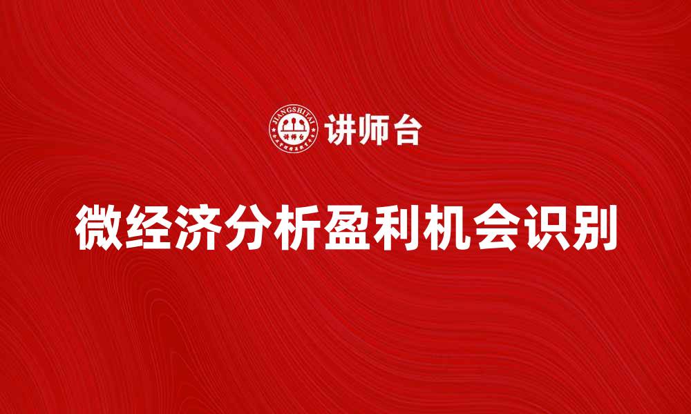 文章微经济分析：如何在市场中找到盈利机会的缩略图
