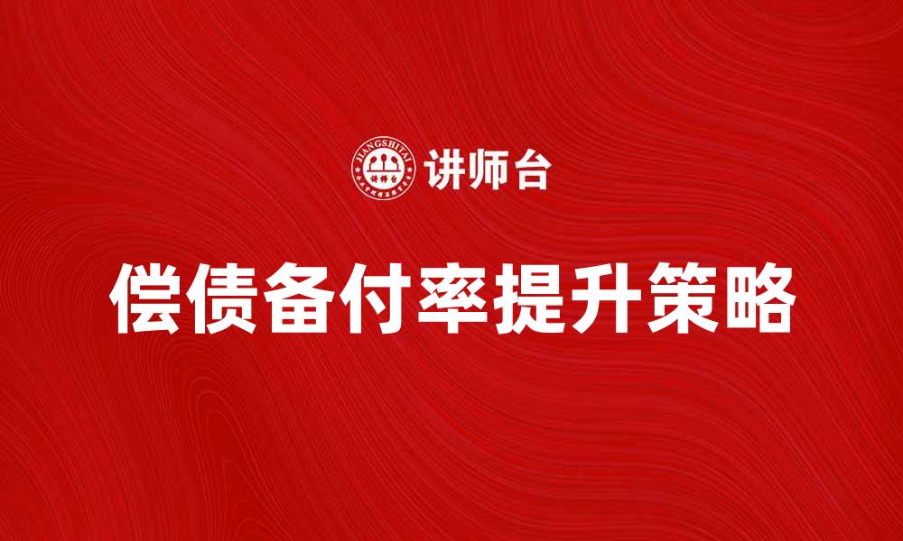 文章提高偿债备付率的有效策略与重要性分析的缩略图