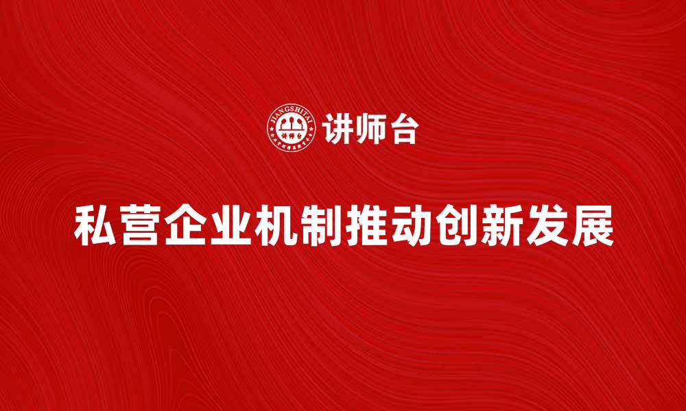 私营企业机制推动创新发展