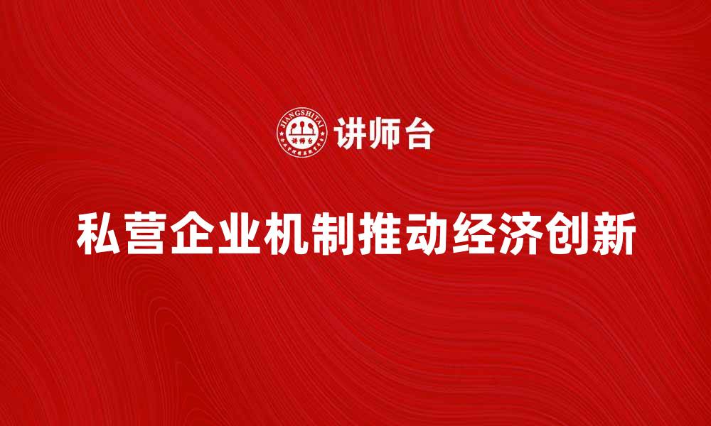 文章私营企业机制如何推动经济发展与创新的缩略图