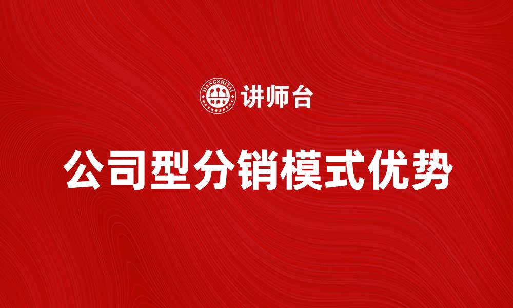 文章探索公司型分销模式的优势与应用策略的缩略图