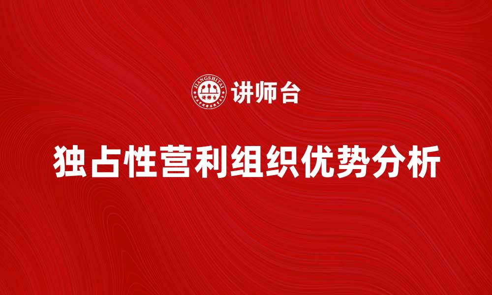 文章独占性营利组织的优势与发展前景分析的缩略图