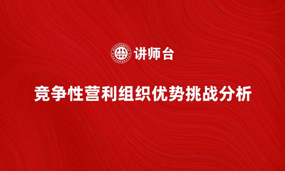 竞争性营利组织优势挑战分析