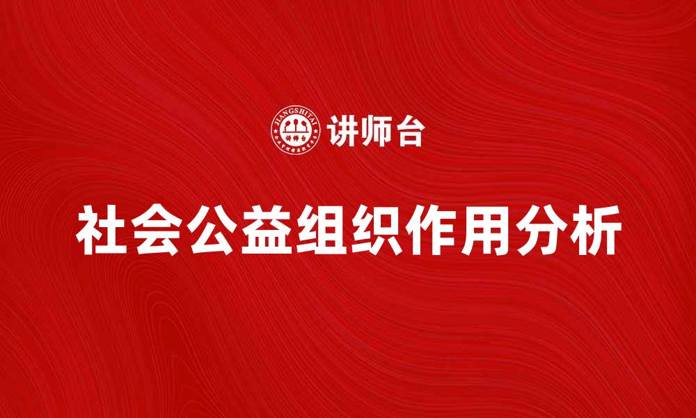 社会公益组织作用分析