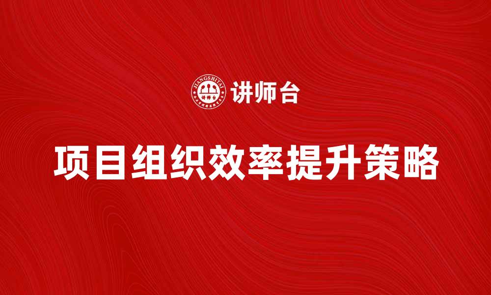 文章提升项目组织效率的五大关键策略的缩略图