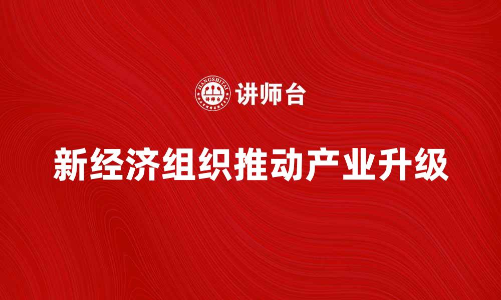 新经济组织推动产业升级