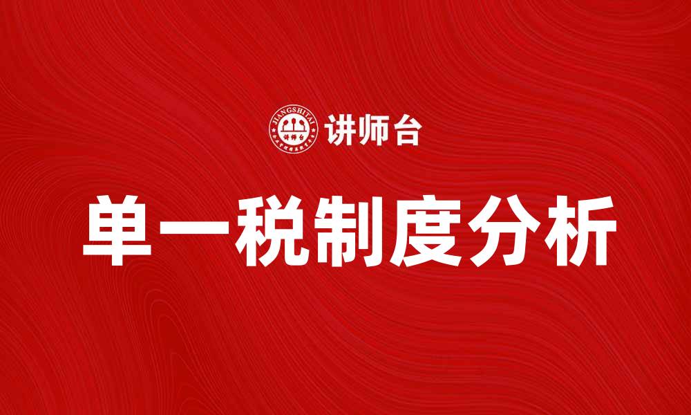 单一税制度分析