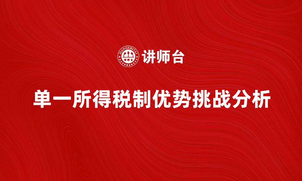 文章深入探讨单一所得税制的优势与挑战的缩略图