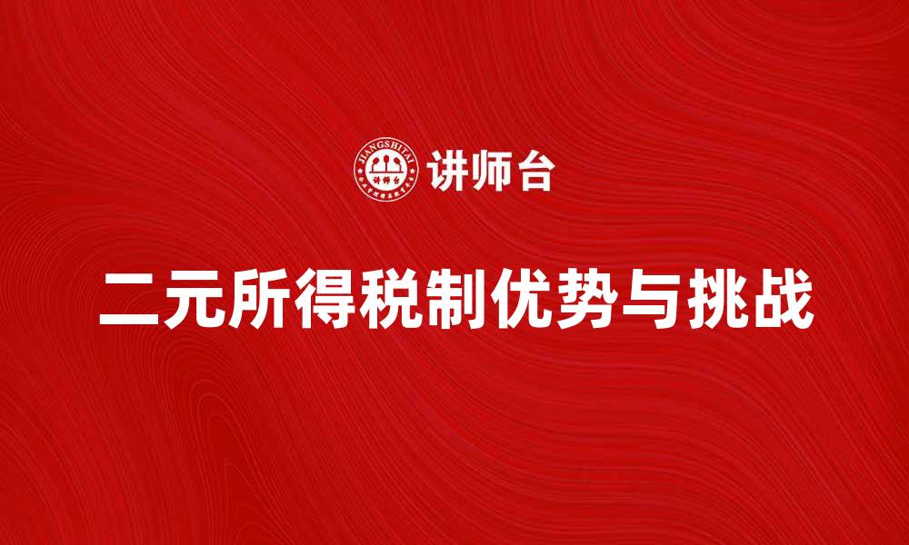 文章探索二元所得税制的优势与挑战的缩略图