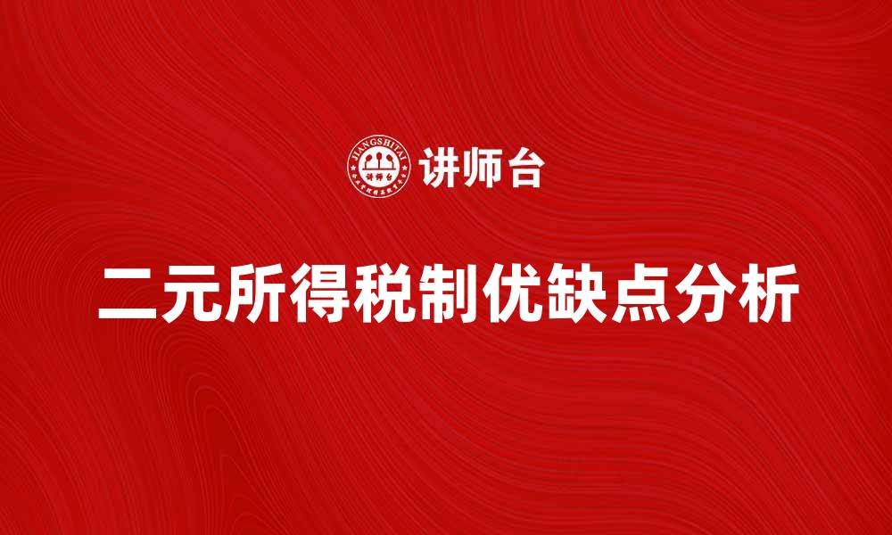 二元所得税制优缺点分析