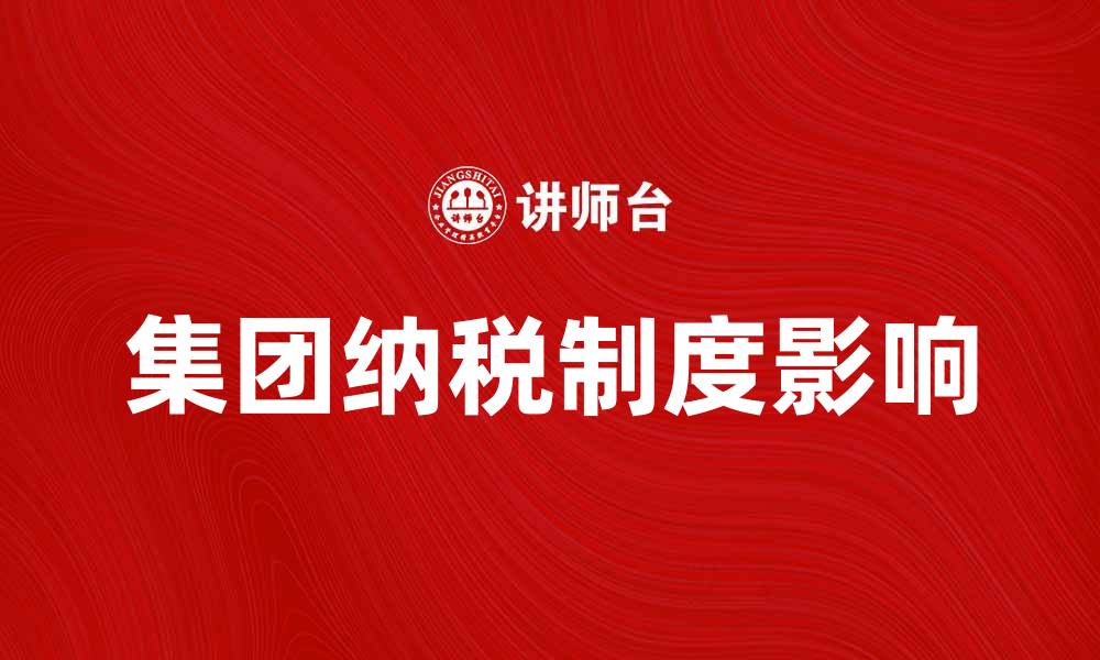集团纳税制度影响