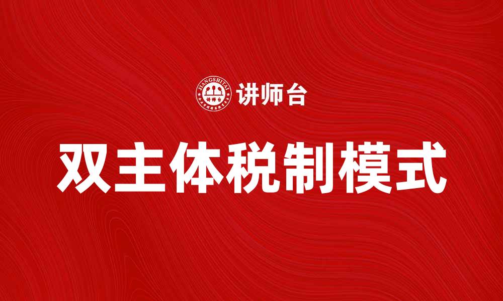 双主体税制模式