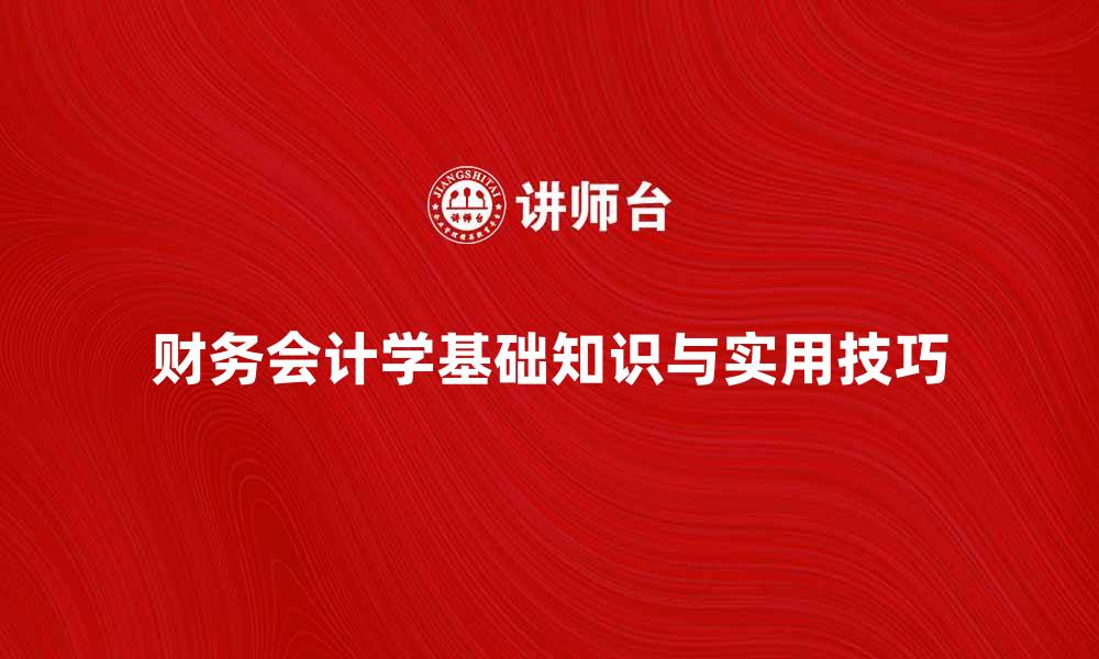 文章财务会计学的基础知识与实用技巧解析的缩略图