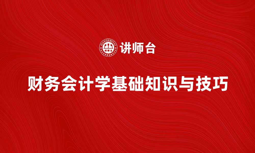 财务会计学基础知识与技巧