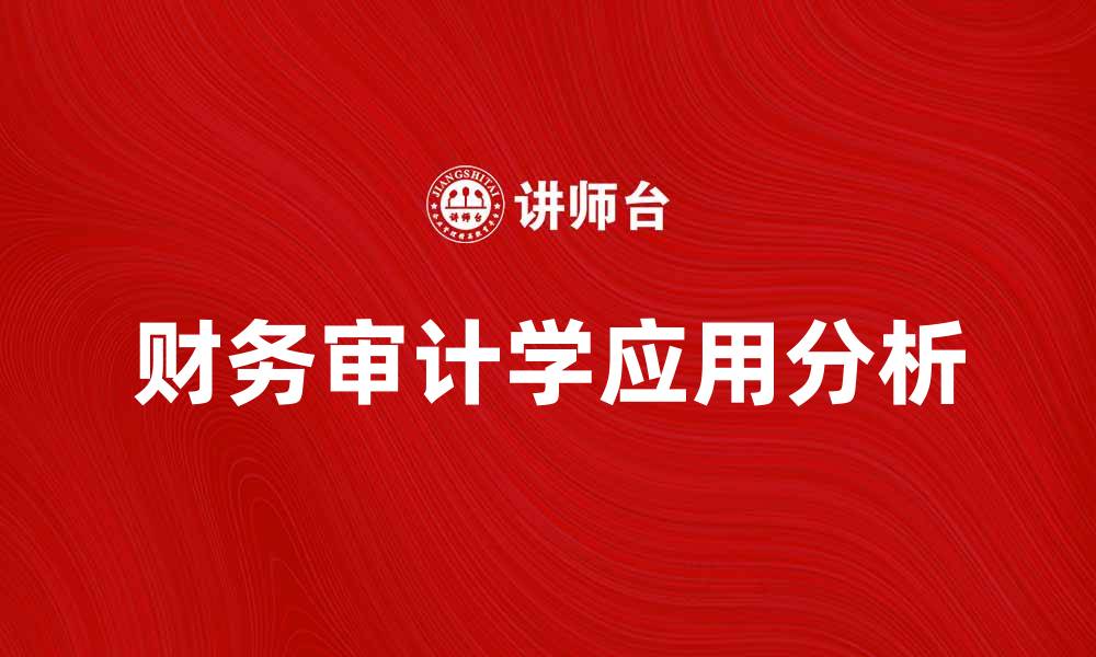 文章财务审计学的基本概念与实践应用解析的缩略图