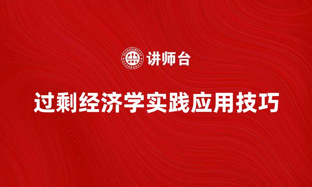 过剩经济学实践应用技巧