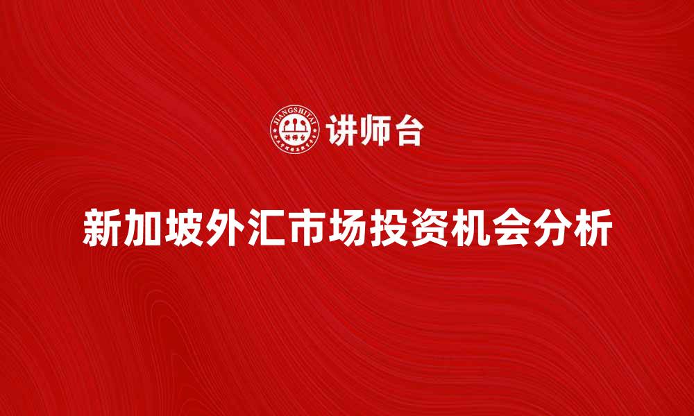 文章新加坡外汇市场的投资机会与风险分析的缩略图
