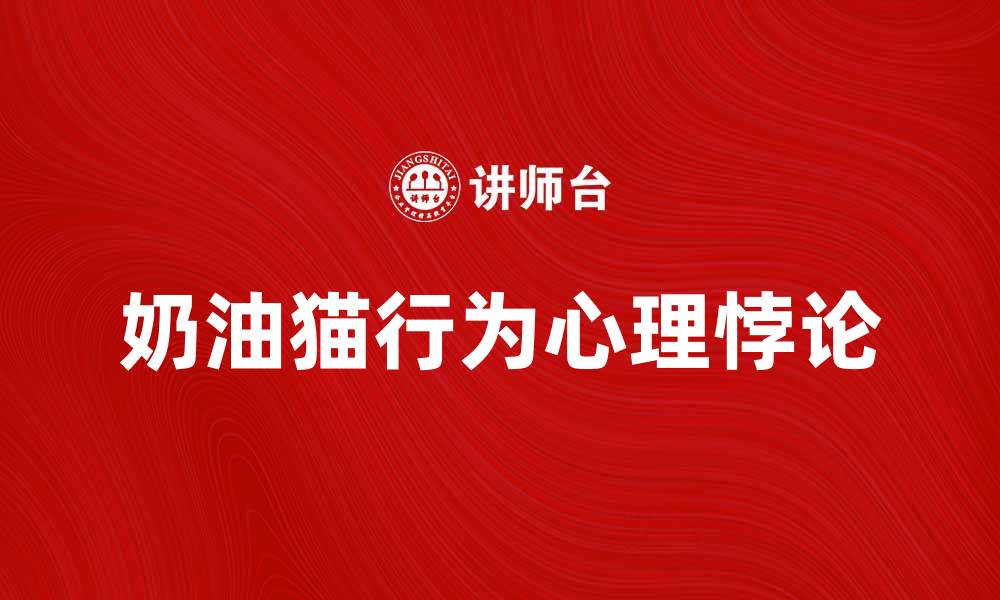 奶油猫行为心理悖论