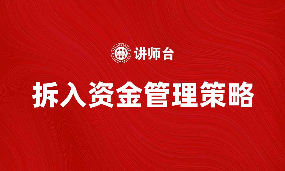 文章拆入资金的主要来源与使用策略分析的缩略图