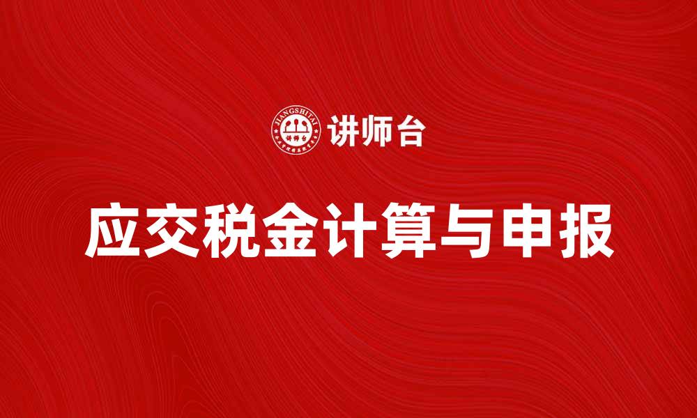 应交税金计算与申报