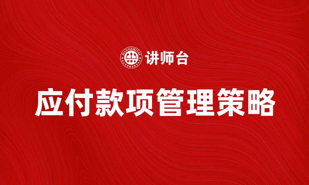 文章应付款项管理的重要性与实用策略分析的缩略图