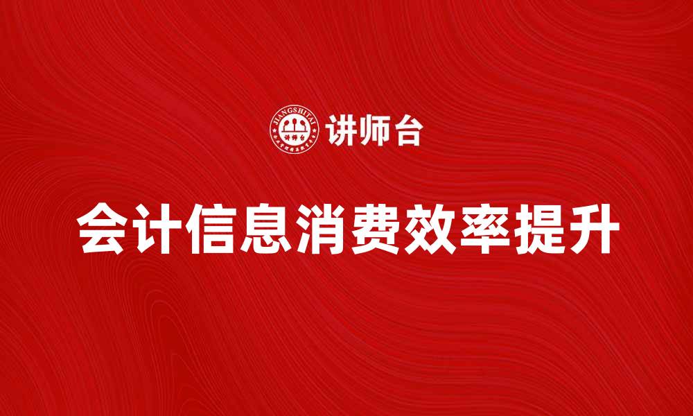 会计信息消费效率提升