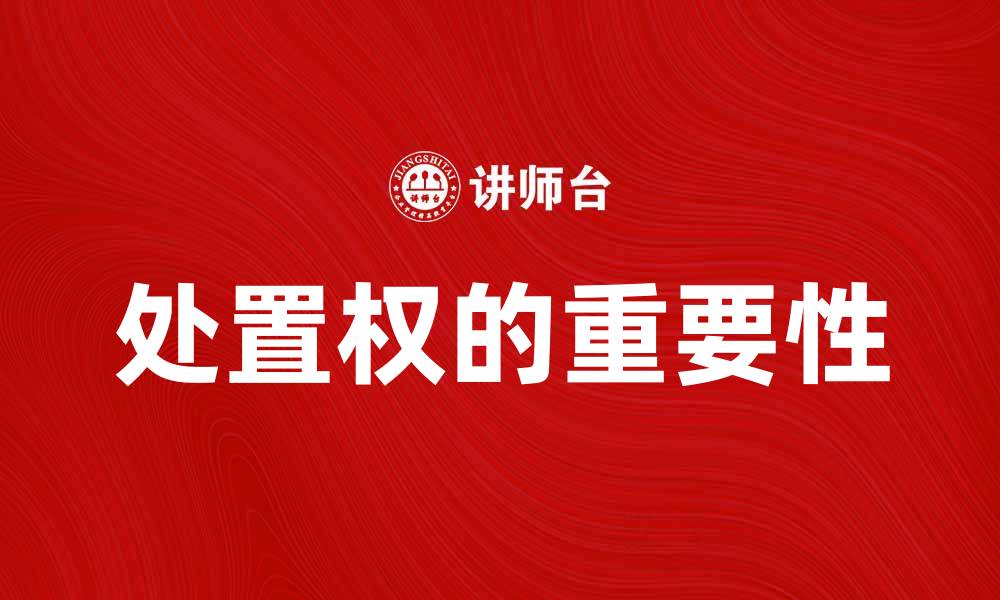 处置权的重要性