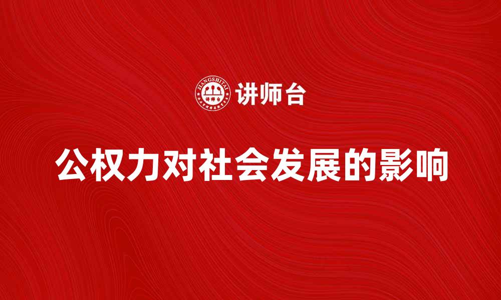 文章公权力的定义与实践对社会发展的影响分析的缩略图