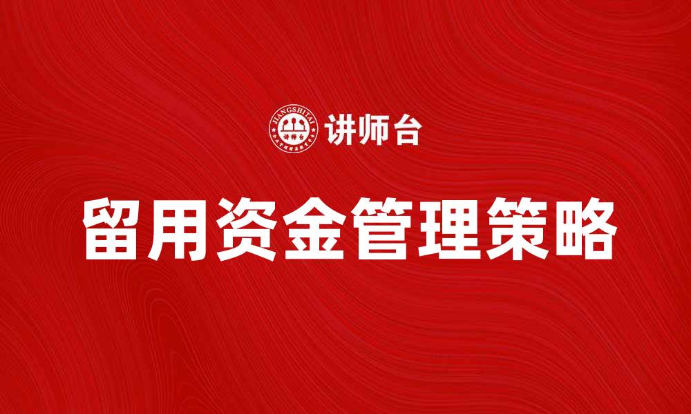 文章留用资金支配权的重要性与管理策略解析的缩略图
