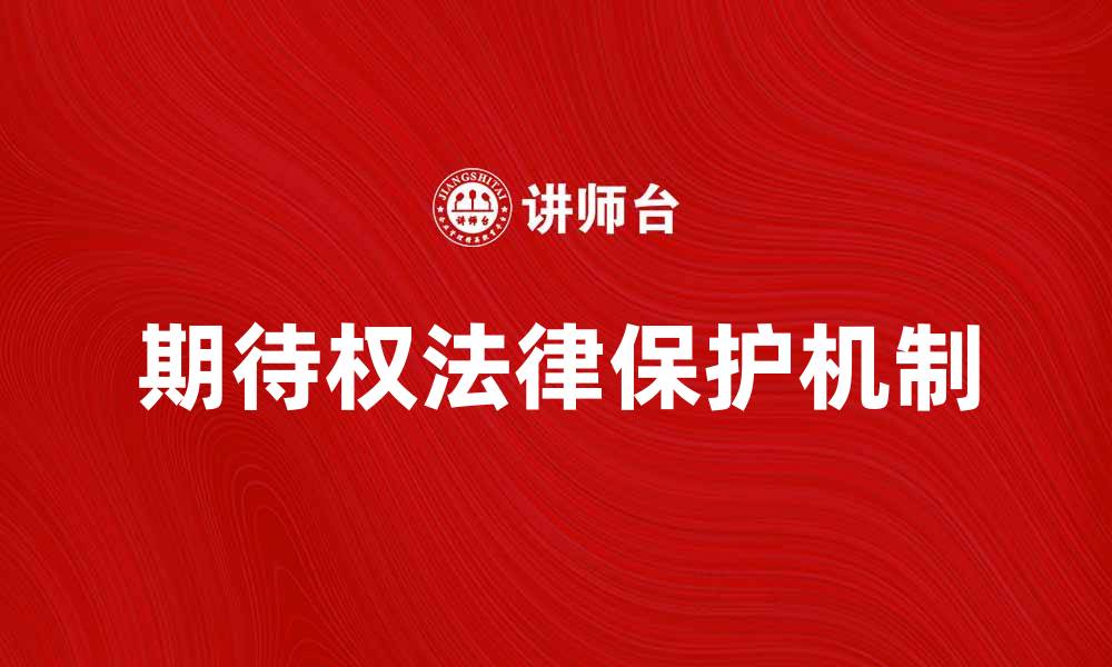 文章探索期待权的重要性与法律保护机制的缩略图