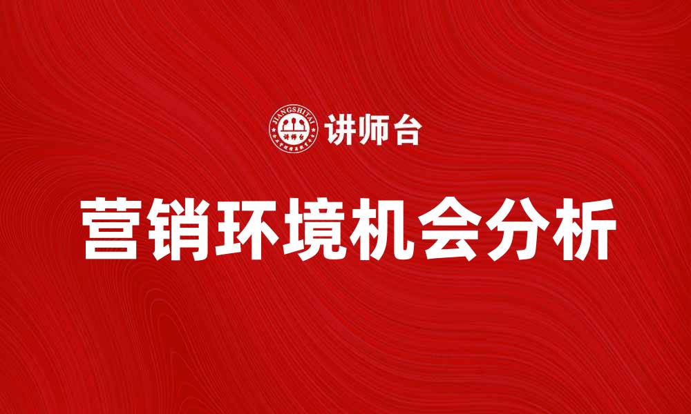 营销环境机会分析