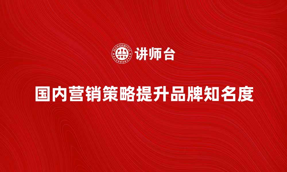 国内营销策略提升品牌知名度