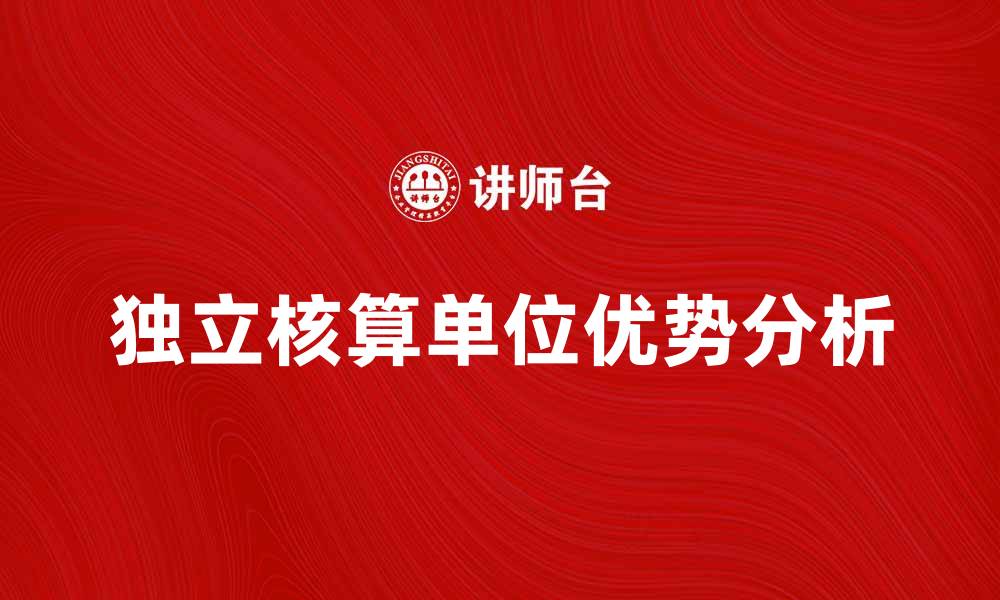 文章独立核算单位的优势与发展前景分析的缩略图