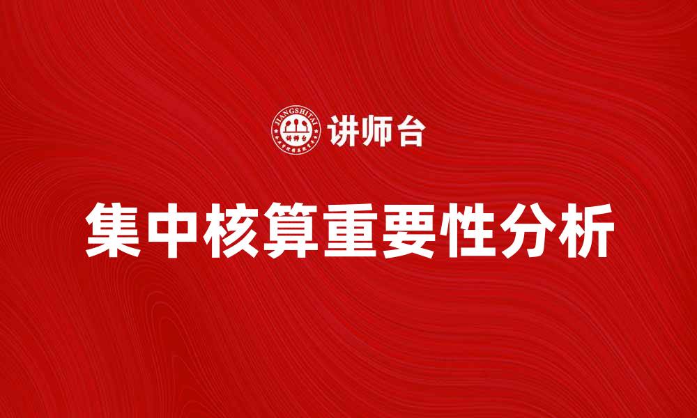 集中核算重要性分析