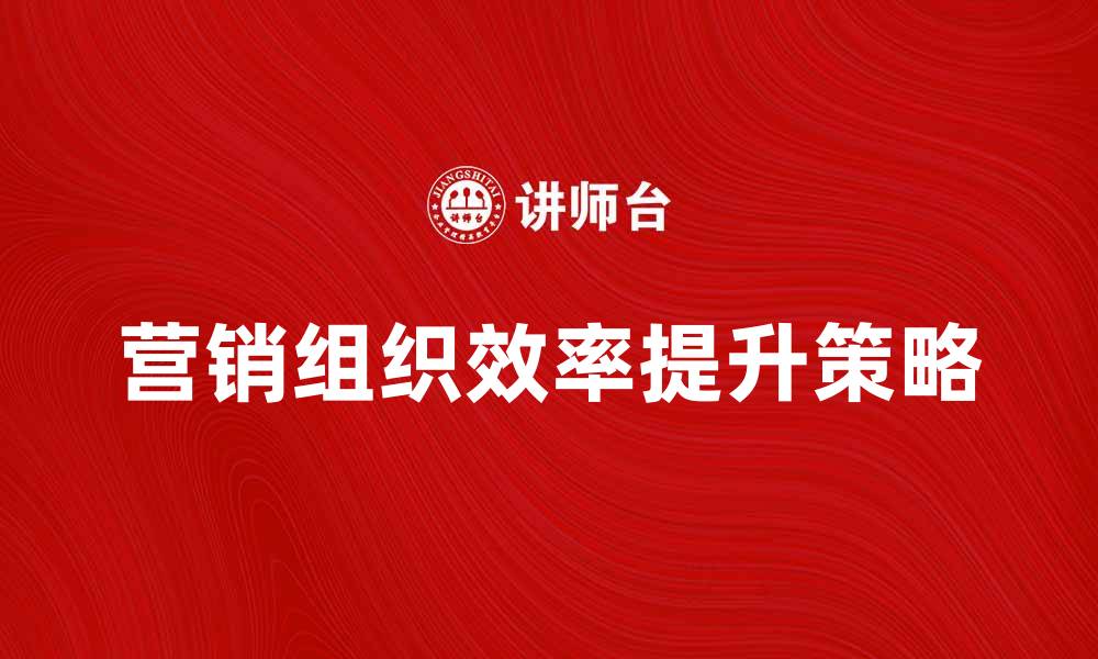 营销组织效率提升策略