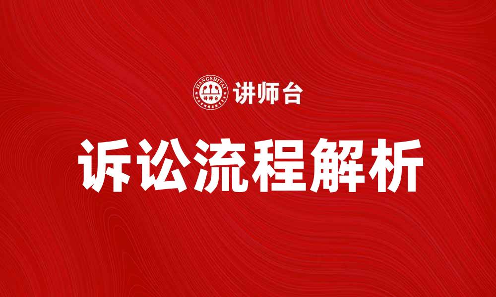 诉讼流程解析
