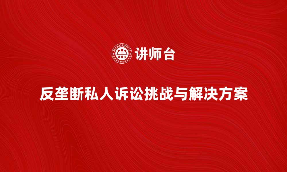 文章反垄断私人诉讼的法律挑战与解决方案解析的缩略图