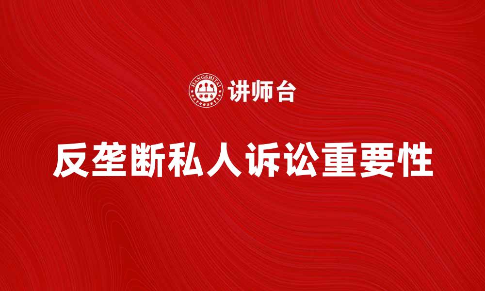 反垄断私人诉讼重要性