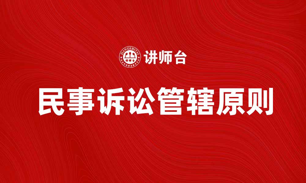 文章民事诉讼管辖的法律原则与实践解析的缩略图