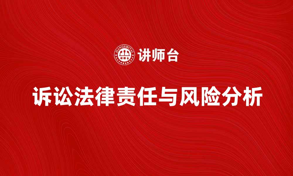 文章诉讼承担的法律责任与风险分析的缩略图