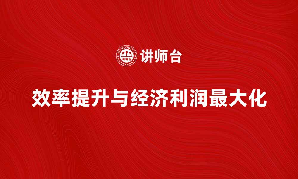 文章如何通过提升效率实现经济利润最大化的缩略图